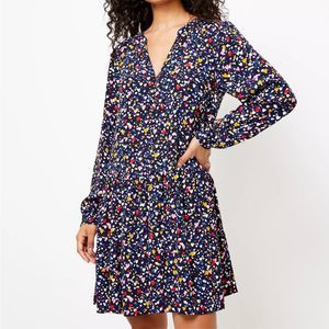 Loft Heart Button Ruffle Dress
